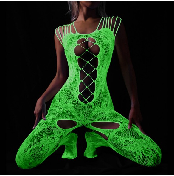FEE ET MOI - Glow In The Dark Fishnet Bodystocking Dress (7481) FEE ET MOI - Glow In The Dark Fishnet Bodystocking Dress (7481)